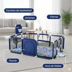 SHOP EHOME BAG - Corral Gimnasio de Juego Bebé con alfombra Basquet y Juegos Verde