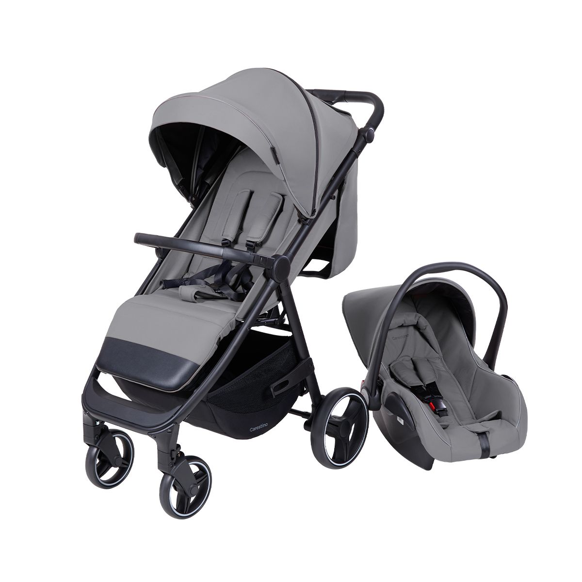 CARESTINO - Coche Carestino Kiev V2 Gris Topo con Porta Bebé