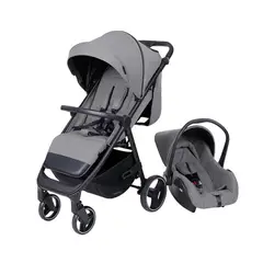 CARESTINO - Coche Kiev V2 Gris Topo con Porta Bebé