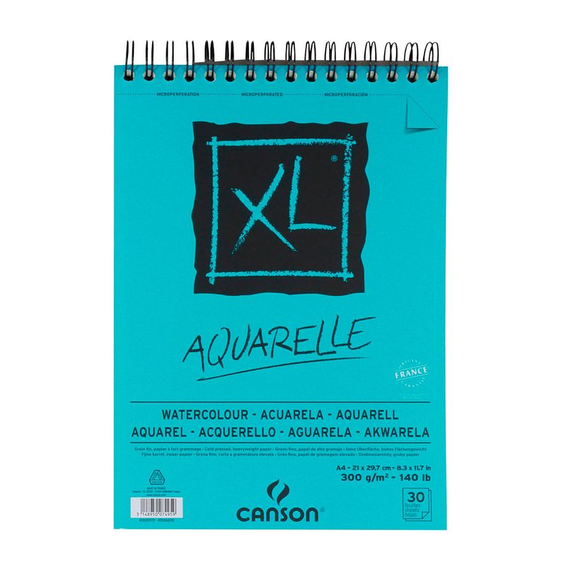 CANSON - Croquera Canson XL Aquarelle 300gr 30 hjs A4 (21x29.7cm)
