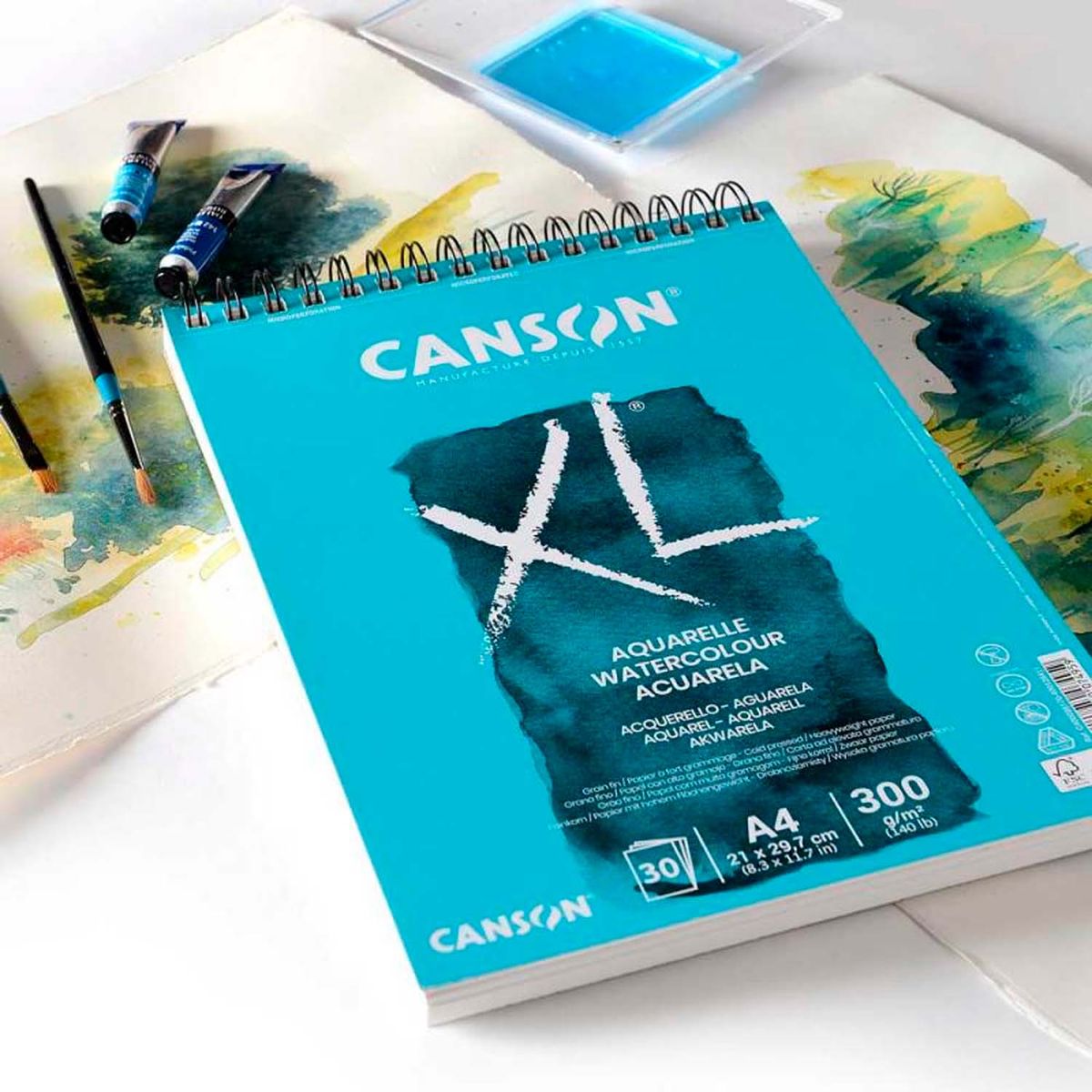 CANSON - Croquera Canson XL Aquarelle 300gr 30 hjs A4 (21x29.7cm)