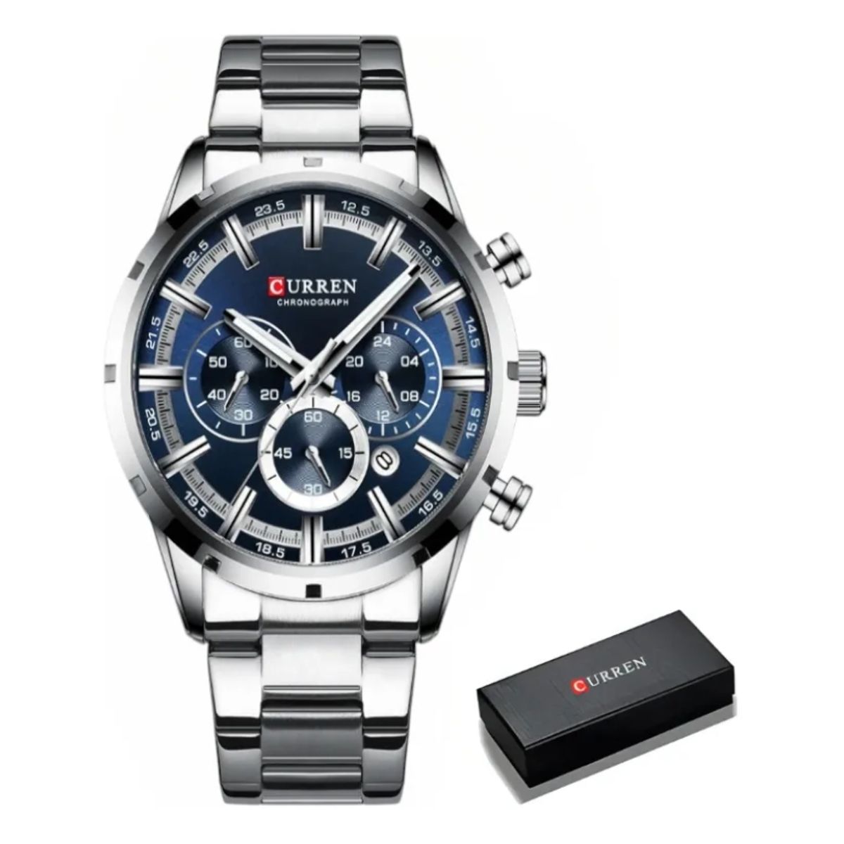 CURREN - Reloj Curren 8355 Color Metal Plateado Elegante