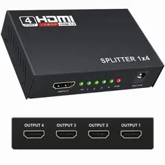 GENERICO - Splitter Adaptador Hdtv 1x4 Activo 1.4 3D Tv Led Lcd 1080p Hd