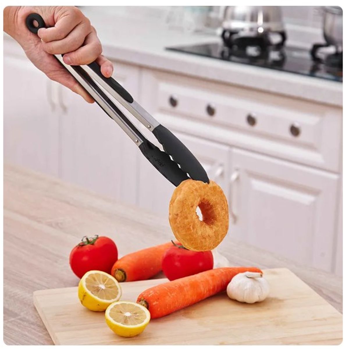 GENERICO - Pinza Cocina Parrilla 35 Cms Punta De Silicona
