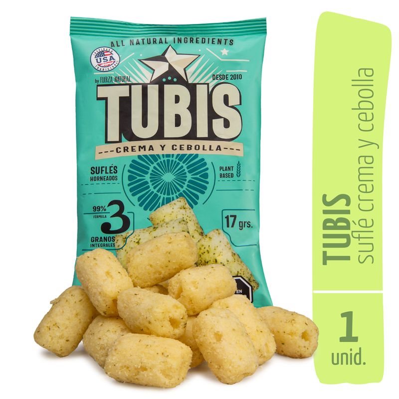 FUERZA NATURAL - Tubis 17g Crema y Cebolla Snack Saludable Fuerza Natural