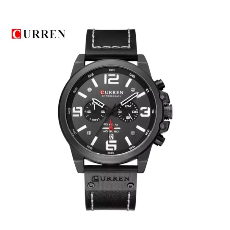 CURREN - Reloj Curren 8314 Hombre Elegante Pulsera Cuero Cuarzo Cronógrafo
