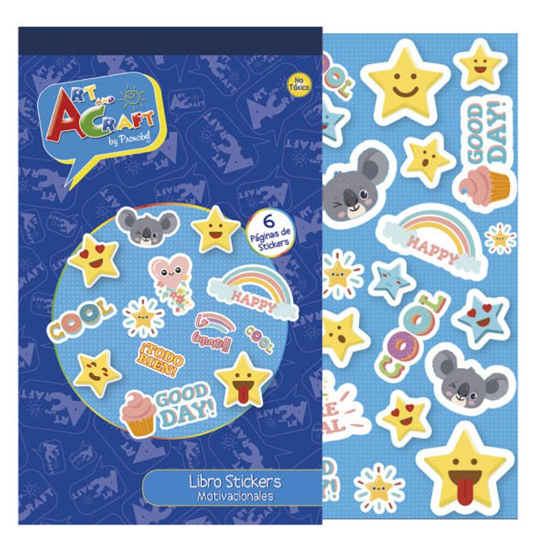 ART AND CRAFT - Block Stickers Adhesivos Motivacionales 6pag Art&Craft
