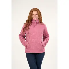 POLEMIC - Poleron sherpa hot print medio cierre Rosa mujer