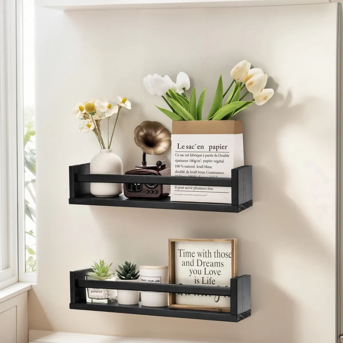 GENERICO - Repisas Flotantes De Madera Multifuncional Set De 4 Práctico