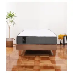 LATAM HOME - Cama Europea Zen Best 1.5 Plaza Tela Velvet Beige