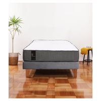 Cama Europea Zen Best 1.5 Plaza Colchon Resortes Base Dividida Tela Gris