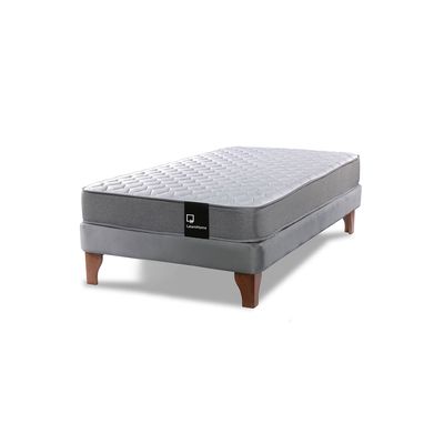 Imagen 2 del producto Cama Europea Zen Best 1.5 Plaza Colchon Resortes Base Dividida Tela Gris