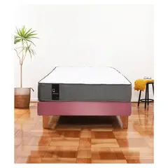 LATAM HOME - Cama Europea Zen Best 1.5 Plaza Tela Velvet Palo Rosa