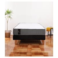 Cama Europea Zen Best 1.5 Plaza Colchon Resortes Base Dividida Tela Negro