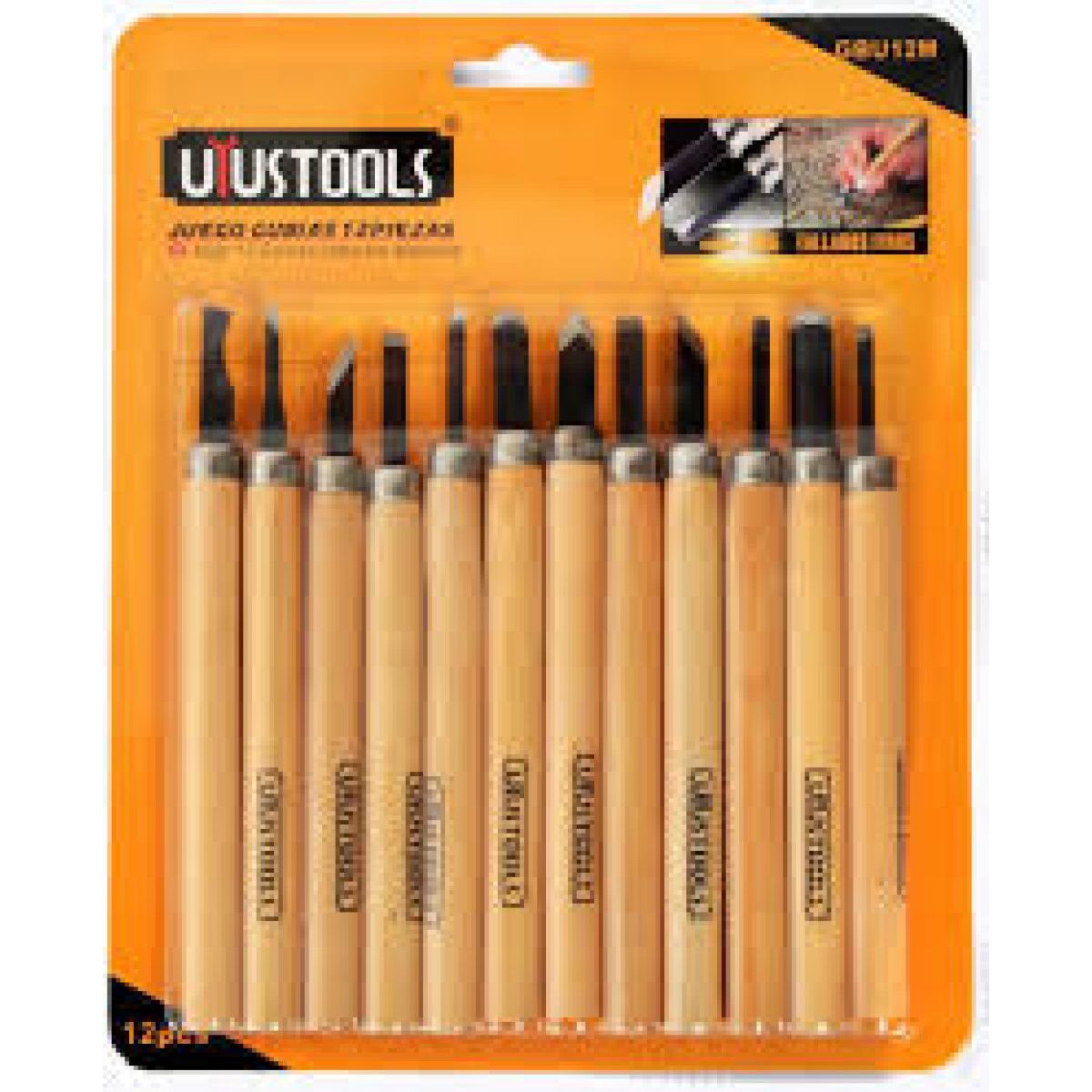 GENERICO - JGO GUBIAS 12 PZAS MMADERA UYUSTOOLS