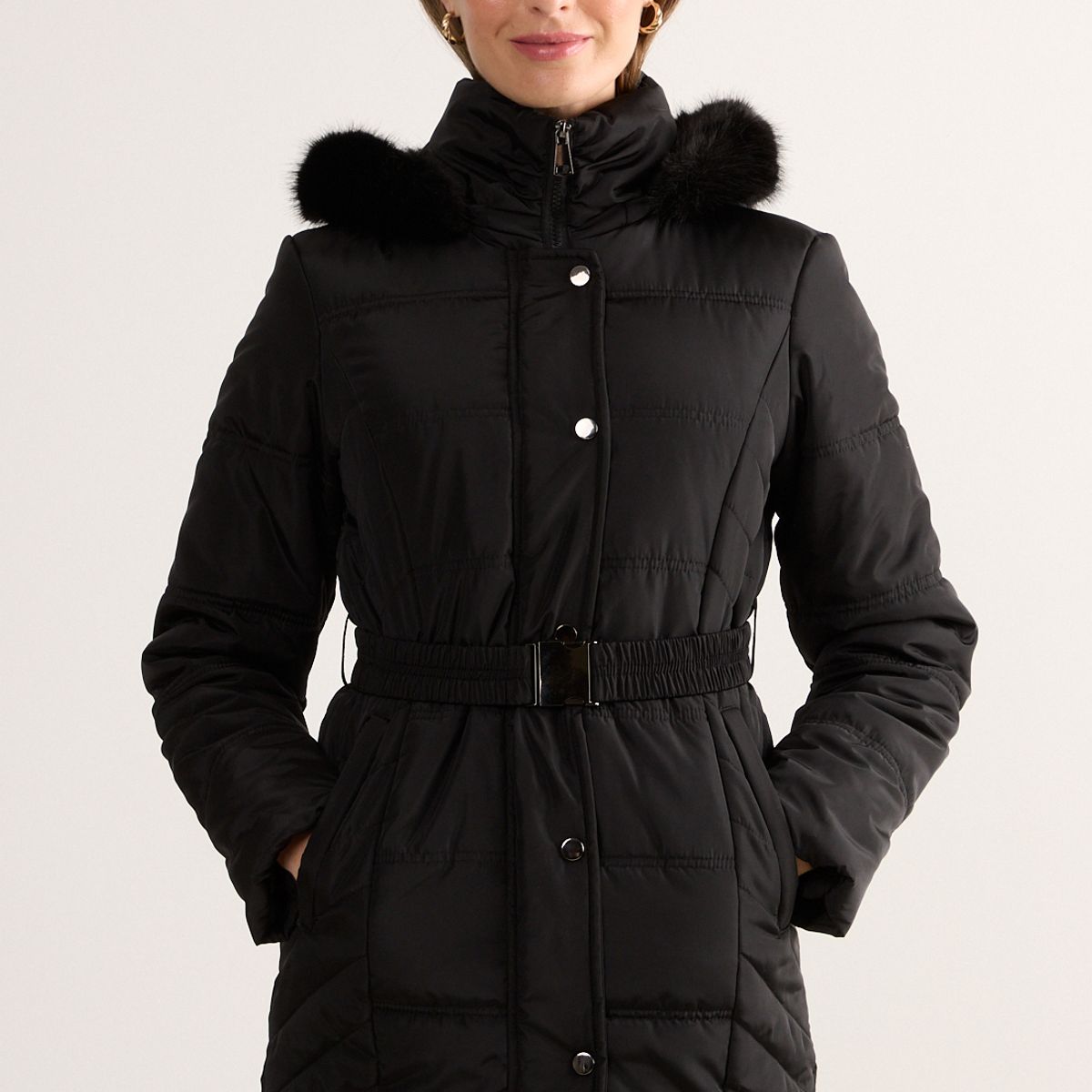 MA GRIFFE - Parka Negro Mujer Magriffe