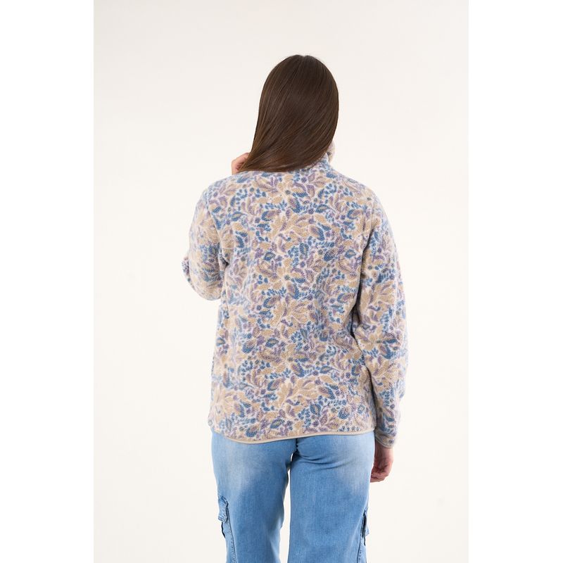 POLEMIC - Poleron polar full print look sherpa Beige mujer Polemic