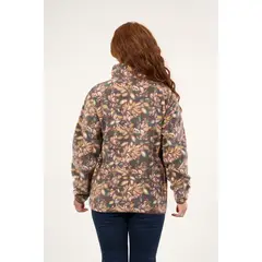 POLEMIC - Poleron polar full print look sherpa Ciruela mujer