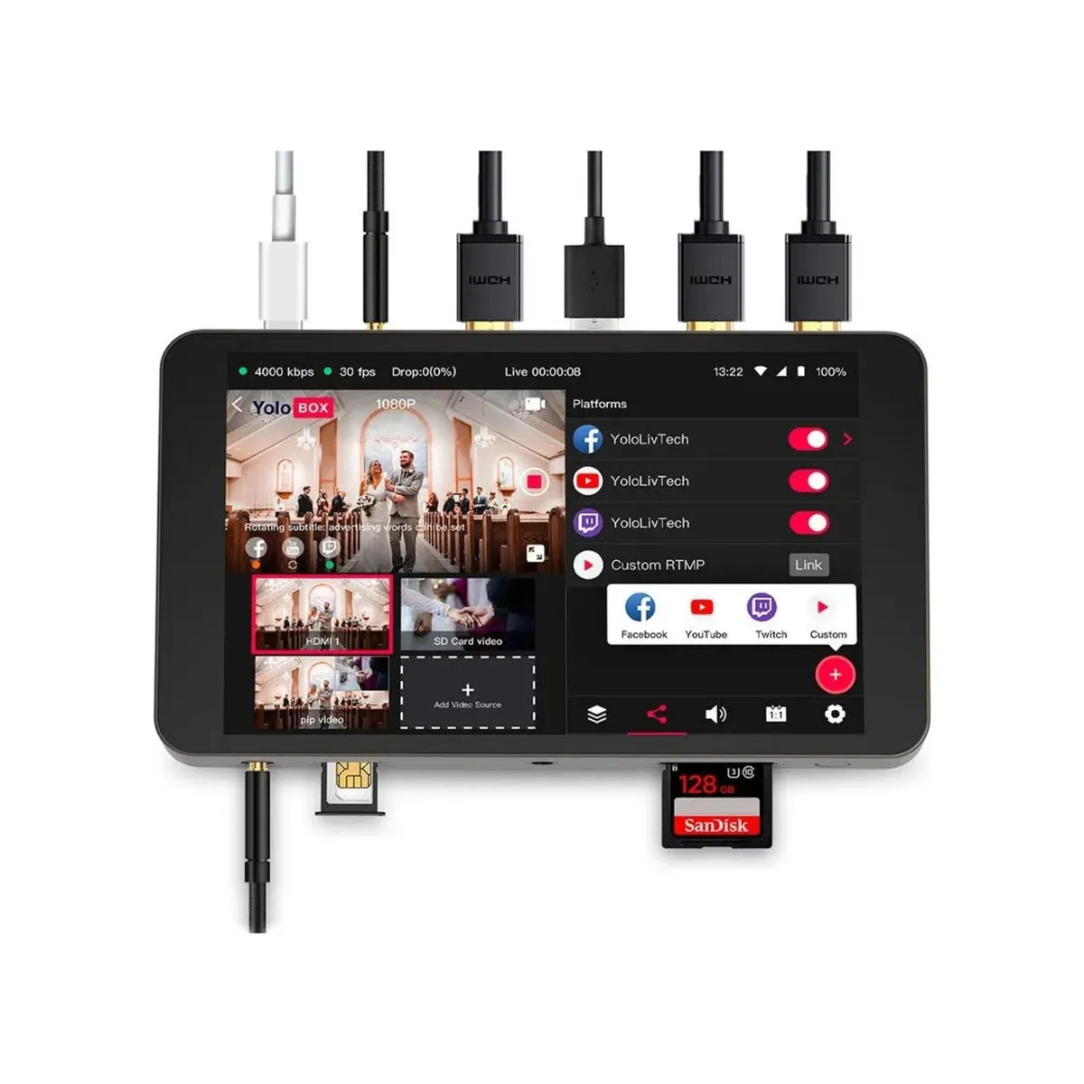 GENERICO - Monitor Grabador y Transmisor video YoloBox