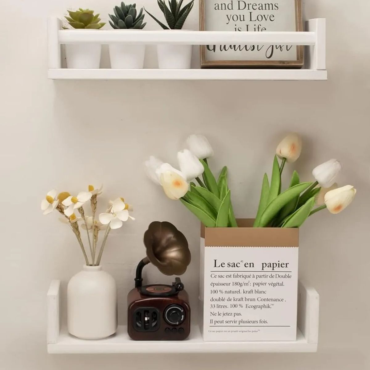 GENERICO - Repisas Flotantes De Madera Multifuncional Set De 4 Práctico