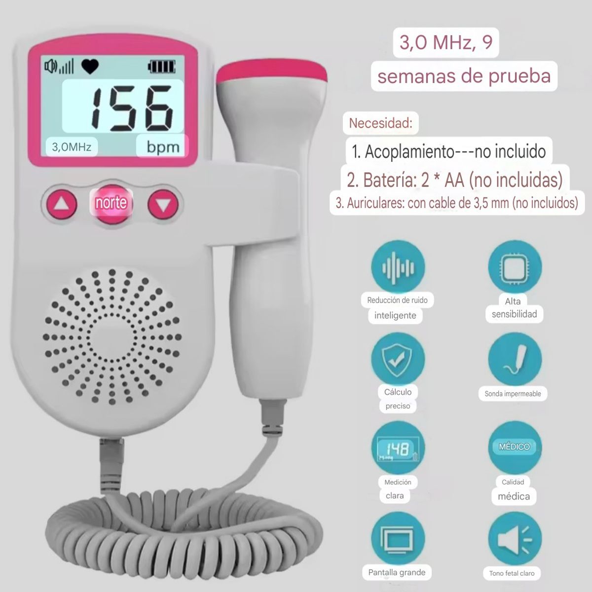 GENERICO - Monitor fetal doppler latidos fetales 00168