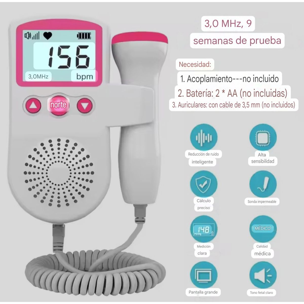 GENERICO - Monitor fetal doppler latidos fetales 00168