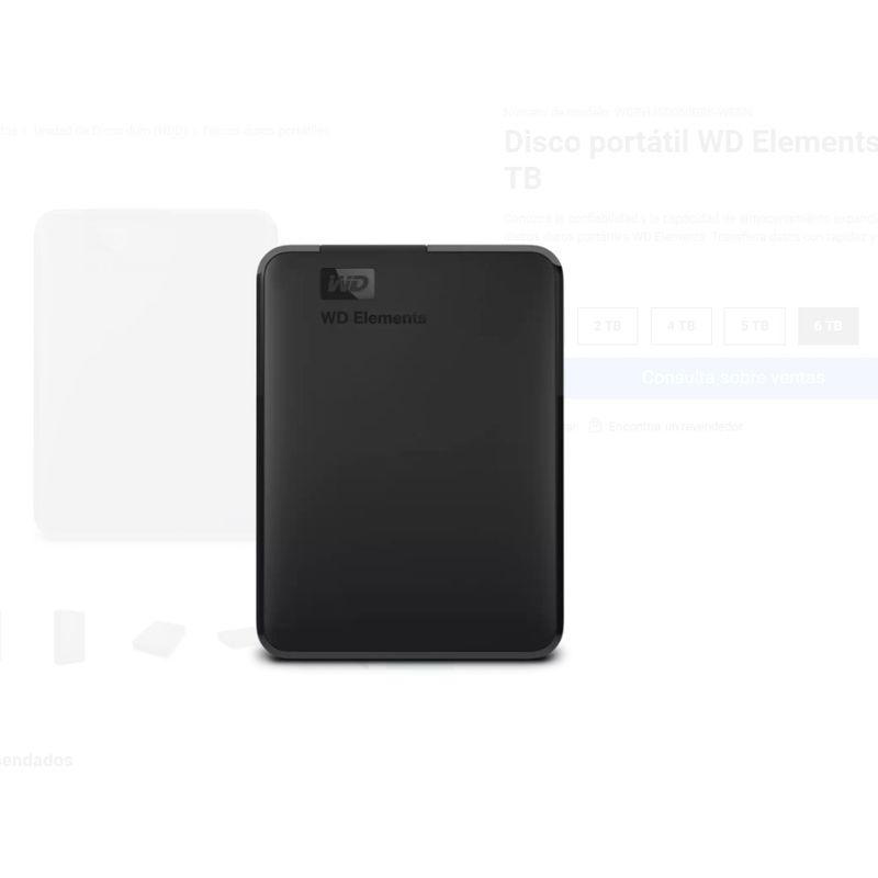 WESTERN DIGITAL - Disco Duro Externo WD Elements 2.5 6TB USB 3.0
