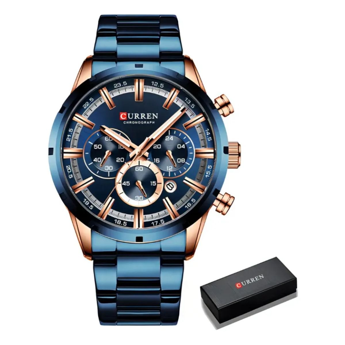 CURREN - Reloj Hombre Curren 8355 Elegante Cuarzo Pulsera Metal Lujo