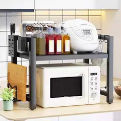 MOMO - Estante Repisa Extensible Horno Microondas Con Ganchos Rack.