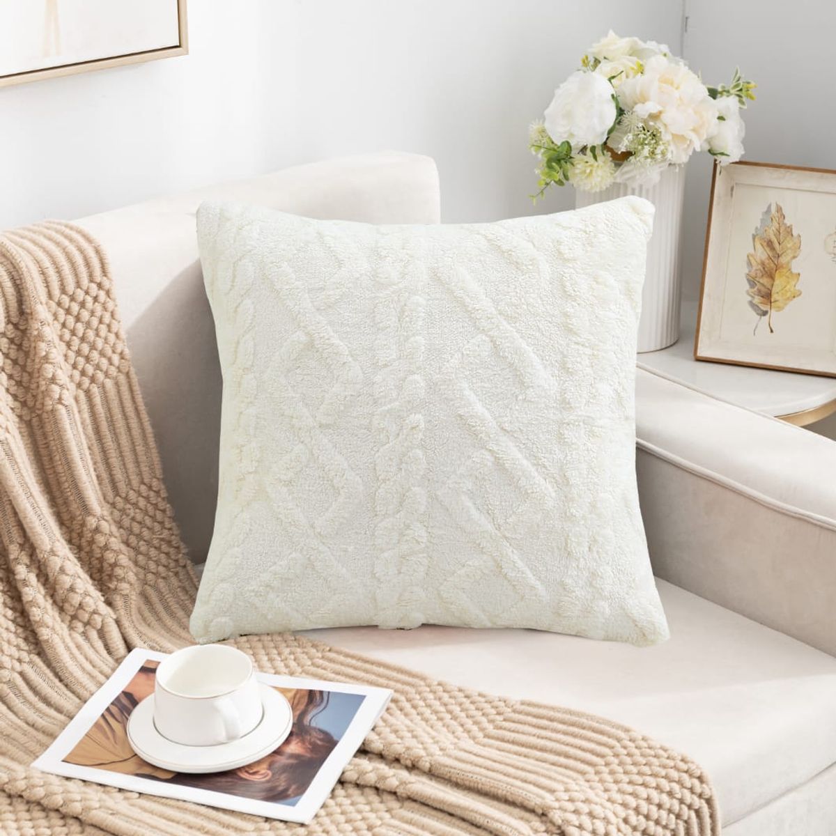 GENERICO - Fundas de cojin Pacjk 2 unidades trenzas.