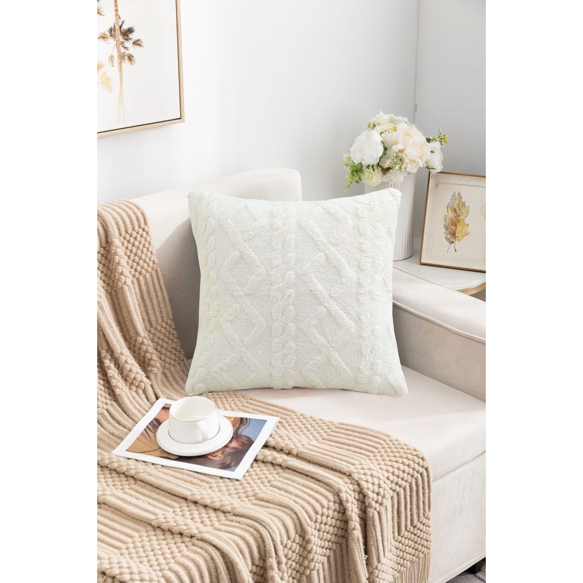 GENERICO - Fundas de cojin Pacjk 2 unidades trenzas.