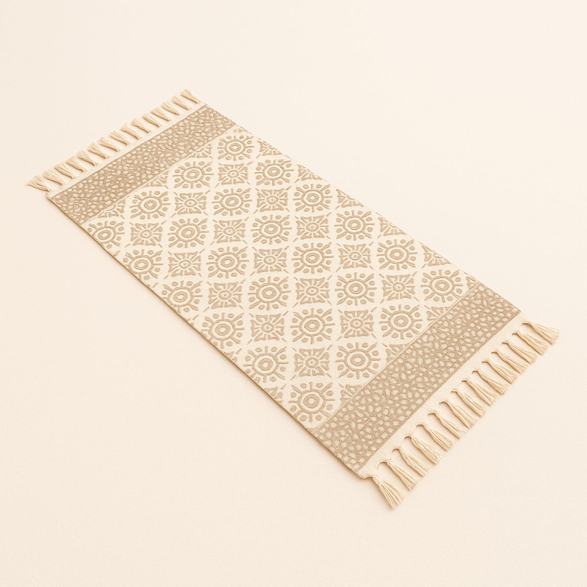 ALTERNATIVE - Bajada De Cama 60x130 Cm De Lino Con Diseño Clásico 746