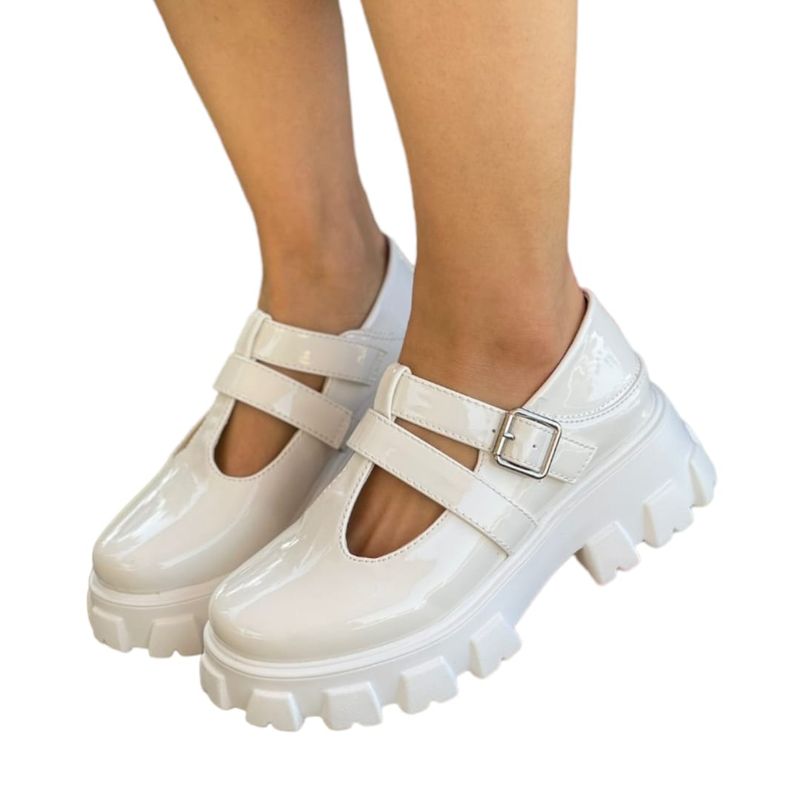 HERIEL - Mocasín Blanco Charol