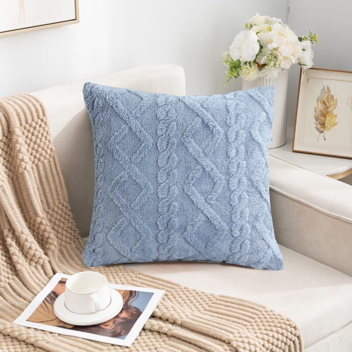 GENERICO - Fundas de cojin Pacjk 2 unidades trenzas