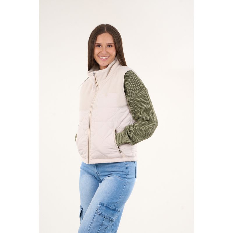 POLEMIC - Polar sin mangas look sherpa con acolchado Crudo mujer Polemic