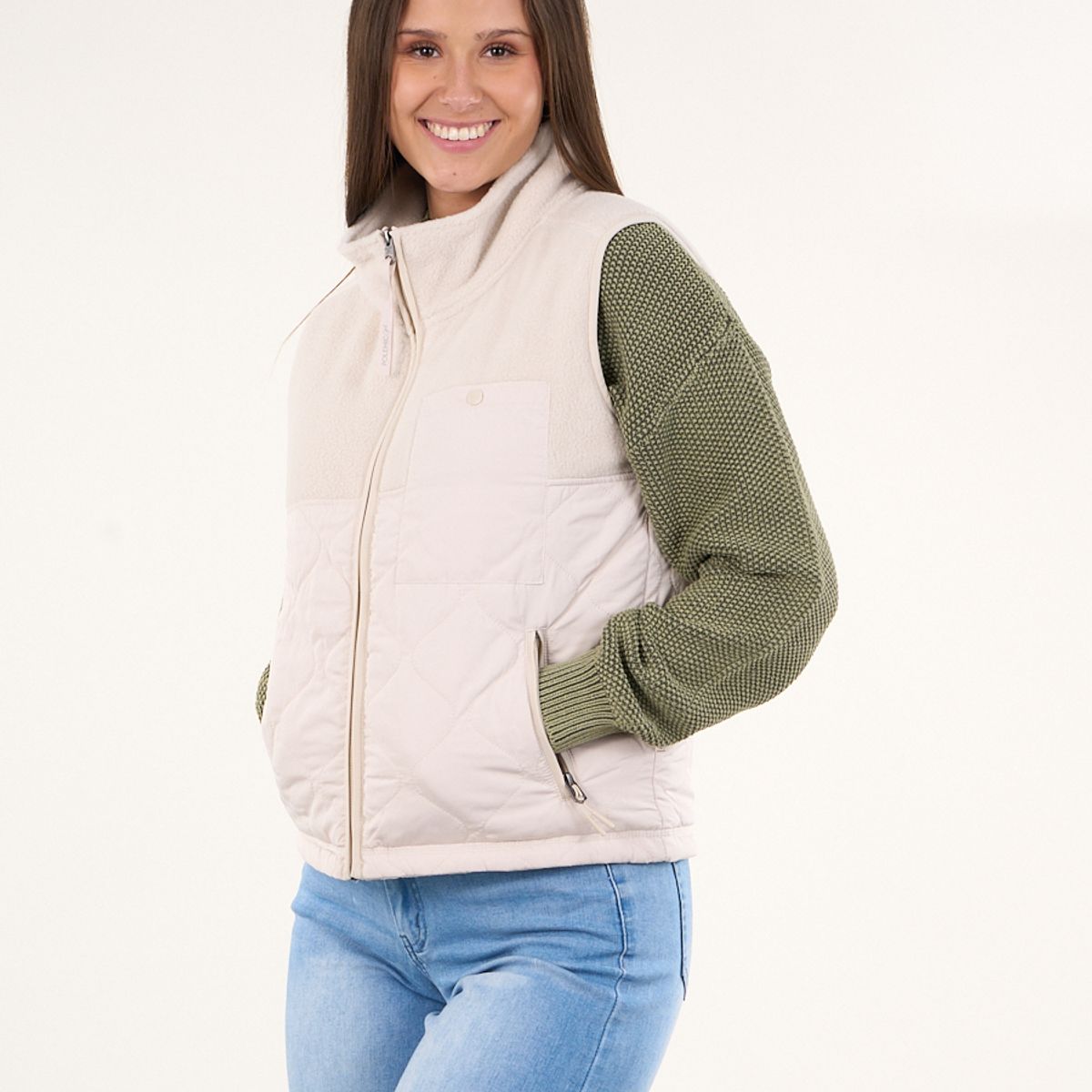 POLEMIC - Polar sin mangas look sherpa con acolchado Crudo mujer Polemic