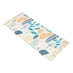 ALTERNATIVE - Bajada De Cama 60x130cm De Lino Grueso Con Diseño Floral 745