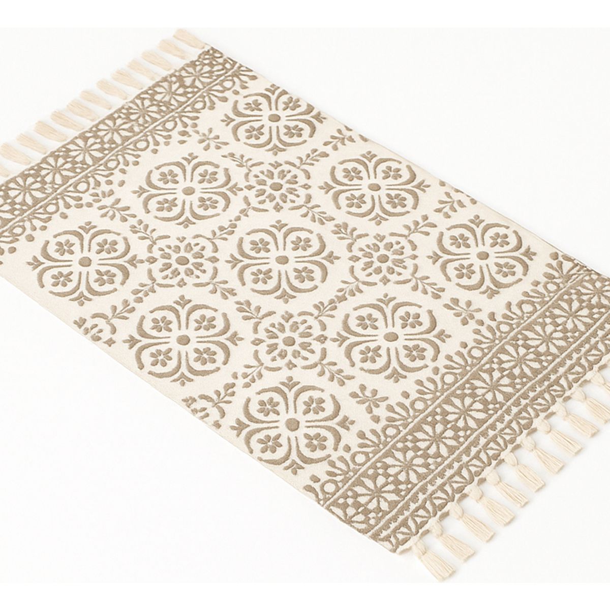 ALTERNATIVE - Bajada De Cama 60x90cm De Lino Grueso Con Diseño Clásico 736