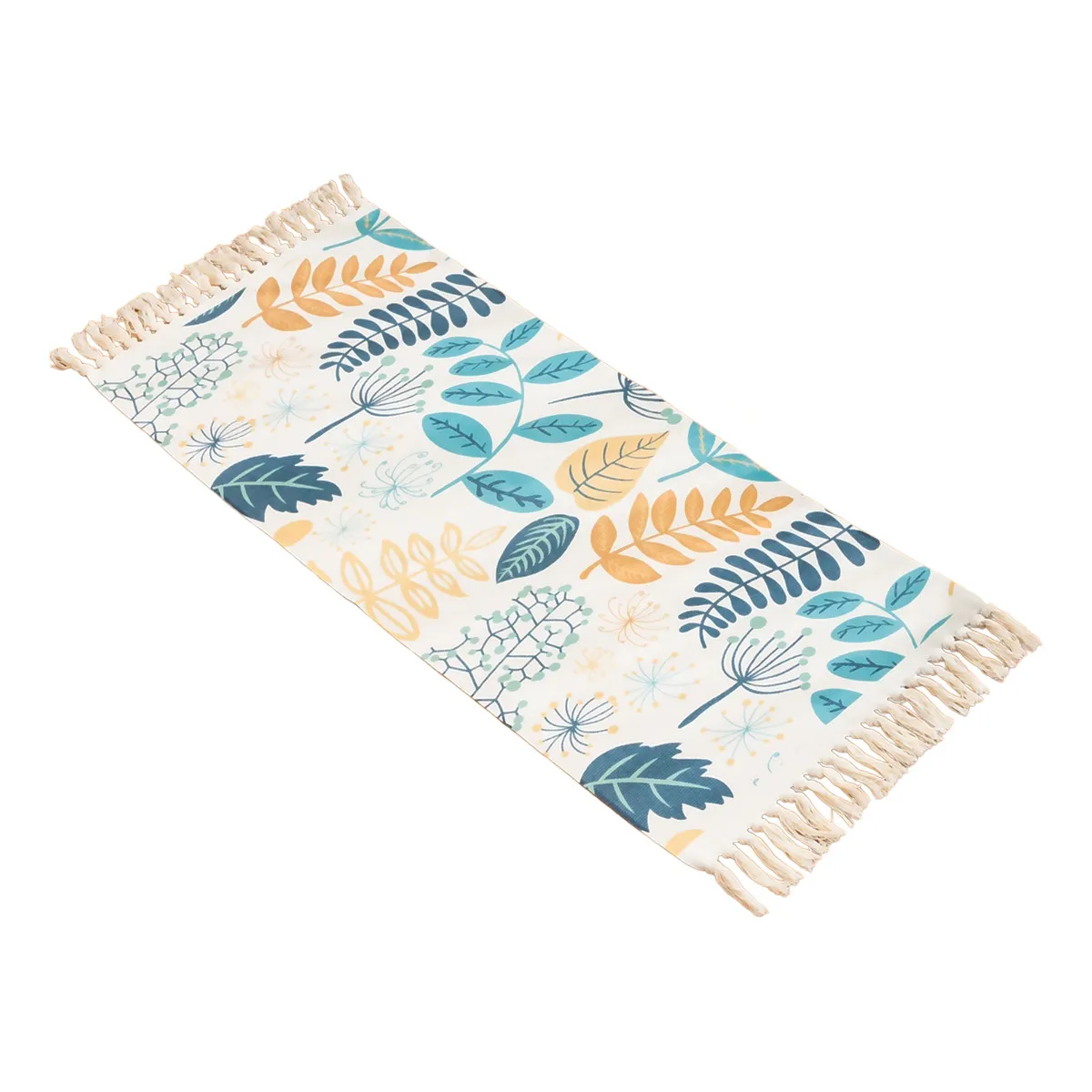 ALTERNATIVE - Bajada De Cama 60x130cm De Lino Grueso Con Diseño Floral 745