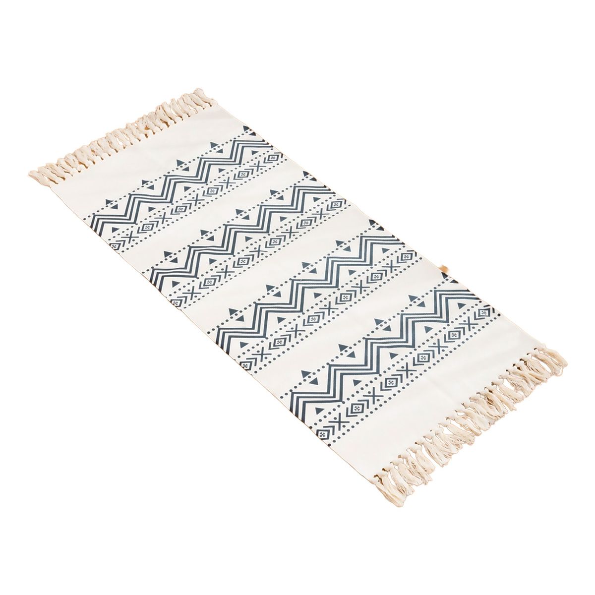 ALTERNATIVE - Bajada De Cama 60x130cm De Lino Grueso Con Diseño Étnico 744