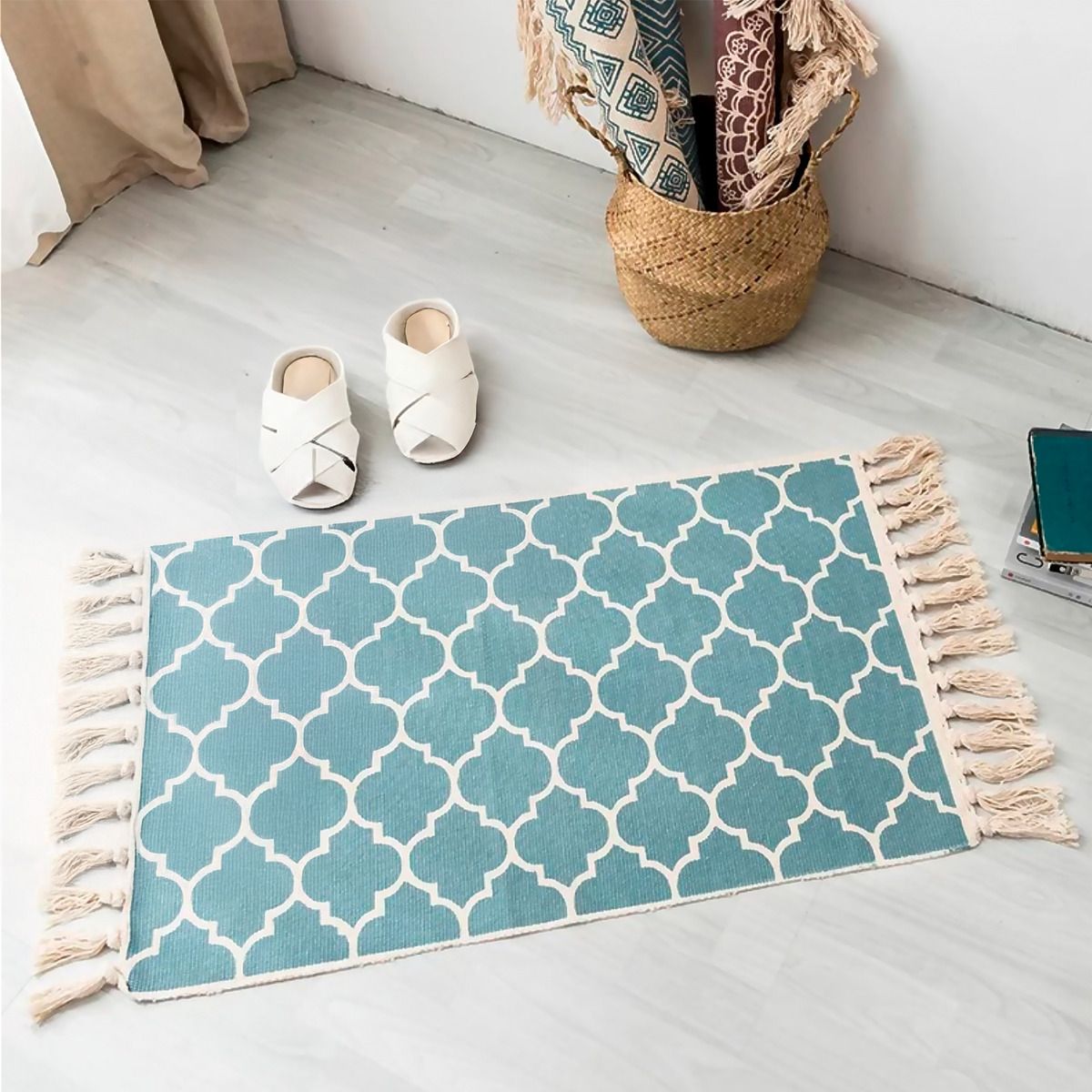 ALTERNATIVE - Bajada De Cama 60x130 Cm Diseño Marroquí Lino Elegante 742