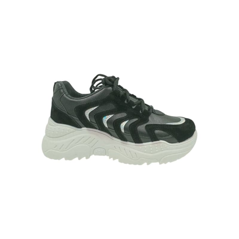 HERIEL - Zapatilla Negra Plataforma Mujer.