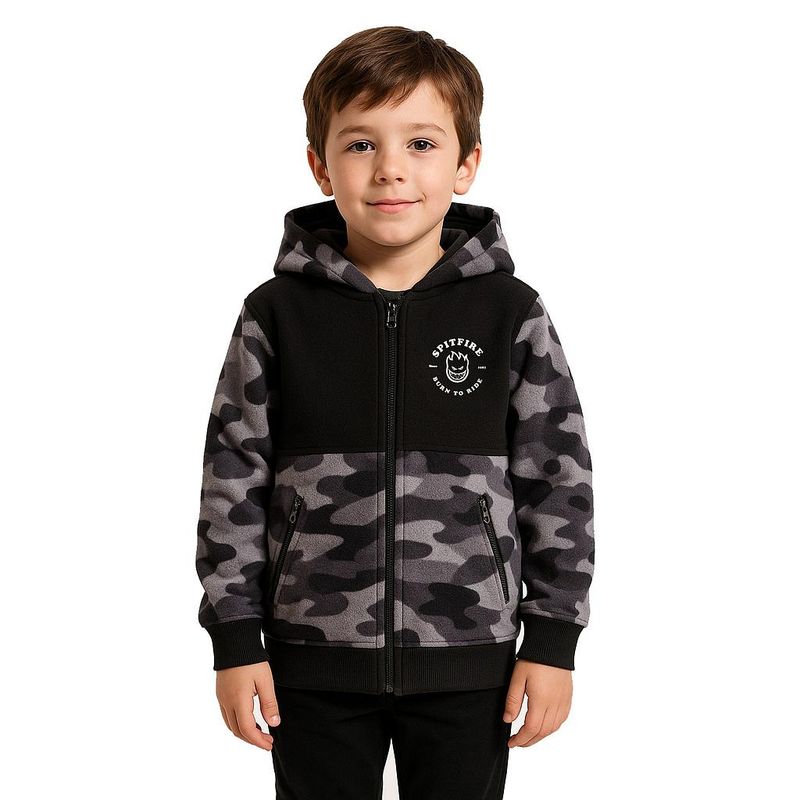 SPITFIRE - Polerón Micropolar Full Zipper Gris Niños Spitfire