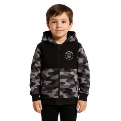 SPITFIRE - Polerón Micropolar Full Zipper Gris Niños