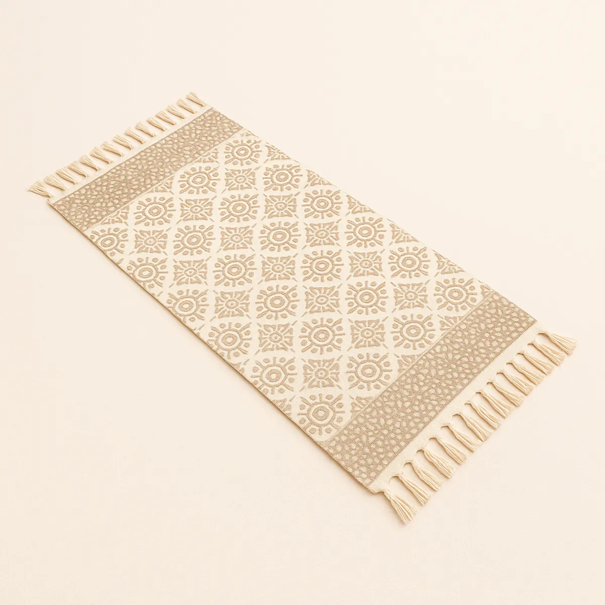 ALTERNATIVE - Bajada De Cama 60x130 Cm De Lino Con Diseño Clásico 746