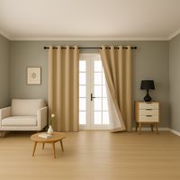 Cortina Color Beige - 2 Paños 140x230 cm Forro Blanco