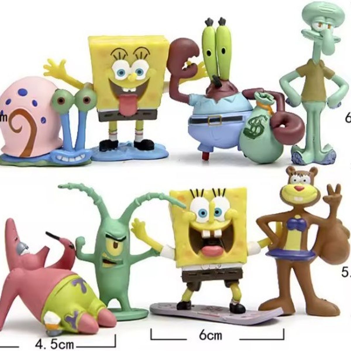 GENERICO - Set 8 Figuras Bob Esponja De Pvc No Articuladas