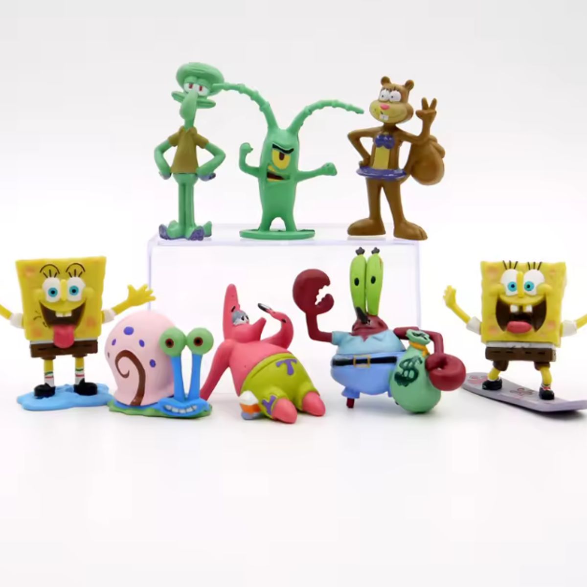 GENERICO - Set 8 Figuras Bob Esponja De Pvc No Articuladas
