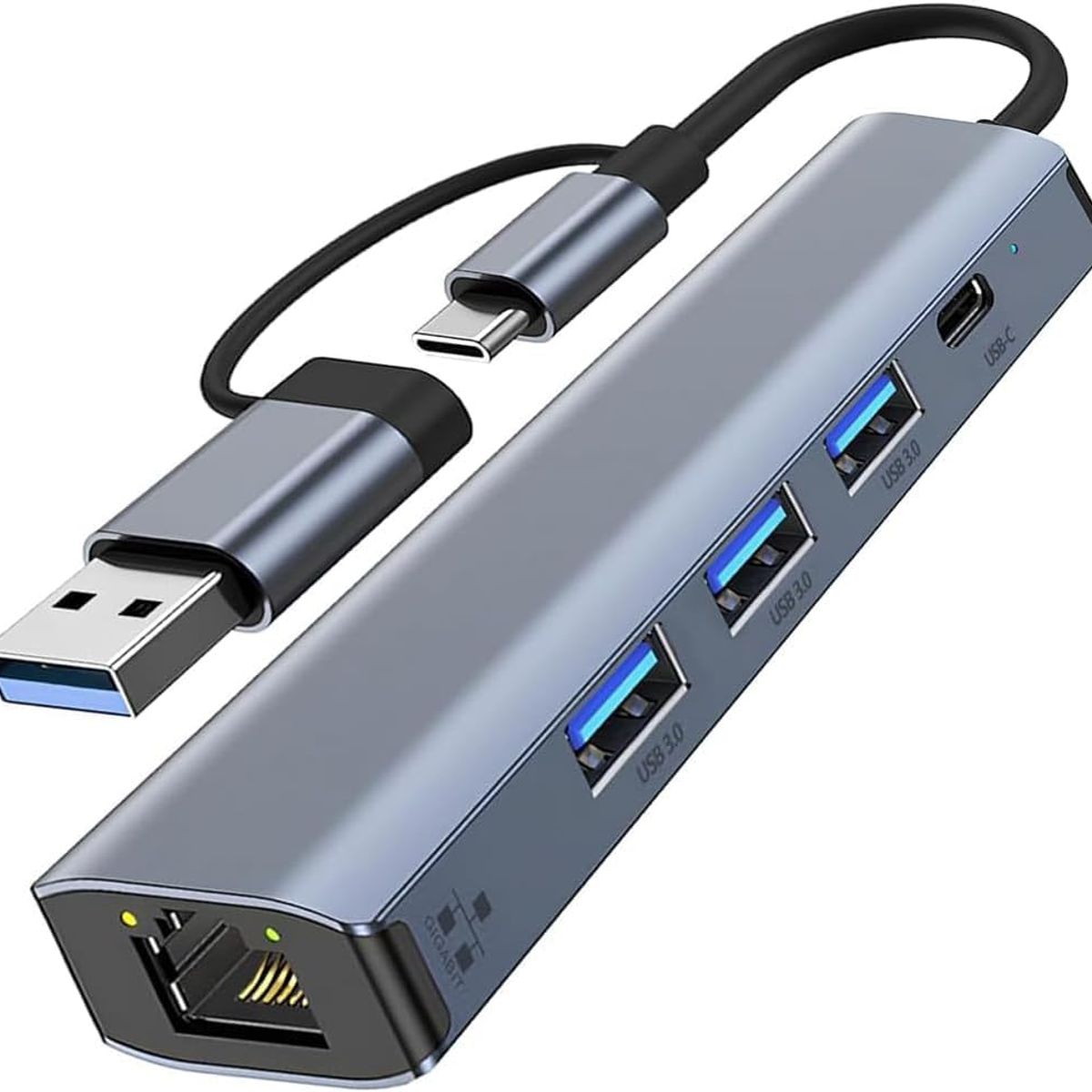 GENERICO - Hub Dock Adaptador USB-C USB-A Hdmi 5 en 2 Compatible Con Mac y PC