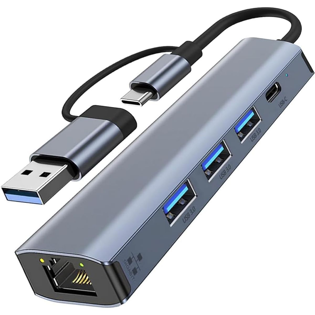 GENERICO - Hub Dock Adaptador USB-C USB-A Hdmi 5 en 2 Compatible Con Mac y PC